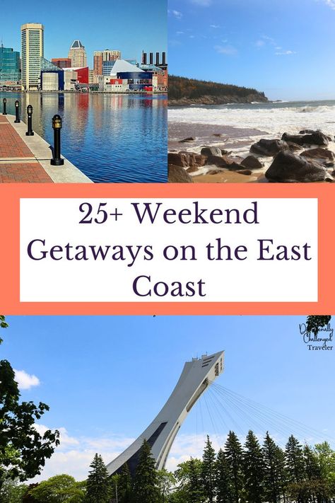 Over 25 Amazing destinations perfect for a weekend getaway on the east coast, USA! Winter Getaways East Coast, Long Weekend Trips, East Coast Usa, Couple Getaway, Winter Getaway, American Travel, South America Travel, Girls Weekend, Coastal Towns