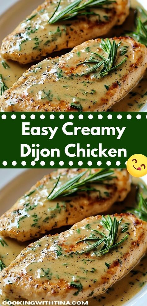 Need a versatile recipe to please everyone at the table? Discover Creamy Dijon Chicken, a family-friendly dish that combines rich, creamy sauce with zesty mustard, ensuring a delightful dinner for all ages. Creamy Dijon Chicken, Dijon Mustard Chicken, Creamy Dijon, Dijon Chicken, Mustard Recipe, Chicken Breast Recipes Baked, Quick Chicken Recipes, Chicken Breast Seasoning, Mustard Chicken