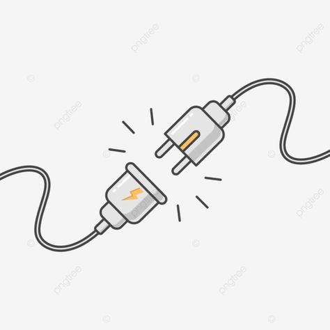 Plug And Outlet Tattoo, Electrical Wires Drawings, Wires Drawing, Drawing Electricity, Electricity Drawing, Plug Drawing, Plug Illustration, Electricity Illustration, Electronics Drawing