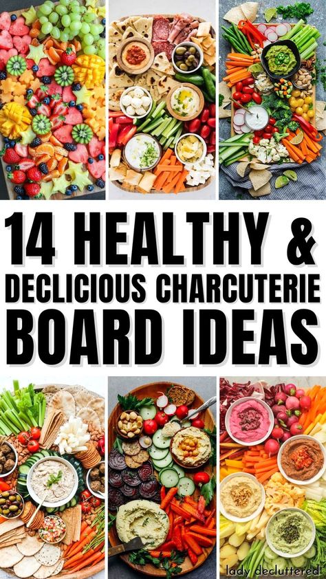 14 Healthy & Delicious Charcuterie Board Ideas Charcuterie Lunch, Charcuterie Board Meats, Charcuterie Board Ideas, Charcuterie Inspiration, Charcuterie Cheese, Party Food Platters, Charcuterie And Cheese Board, Charcuterie Recipes, Veggie Tray