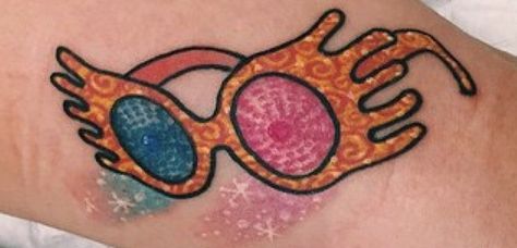 Luna lovegood glasses tattoo Luna Lovegood Glasses Tattoo, Luna Lovegood Glasses, Glasses Tattoo, Piercing Ideas, Sticker Ideas, Luna Lovegood, Tattoo Inspo, Tattoos And Piercings, I Tattoo