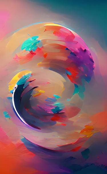 Bruno Barreira | Saatchi Art Abstract Life Painting, Circle Painting, Digital Light, Canvas Landscape, Landscape Digital, Abstract Digital Art, Expressionism Abstract, Circle Of Life, Art Inspiration Painting