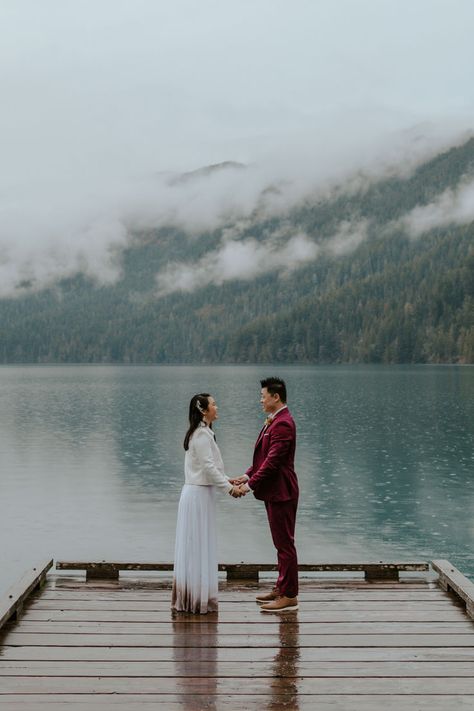 Lake Crescent is located in Olympic National Park. It’s one of the most popular places to visit in the summer, yet also one of the most peaceful, especially in the winter. It also happens to be one of the best places to elope, which is why I wanted to share this Lake Crescent elopement I photographed with you, in hopes that will get you inspired and ready to start planning your very own Lake Crescent elopement. Lake Crescent, Crescent Lake, Best Places To Elope, Famous Bridges, Popular Places, Winter Lake, Places To Elope, Quaint Cottage, Beach Bonfire