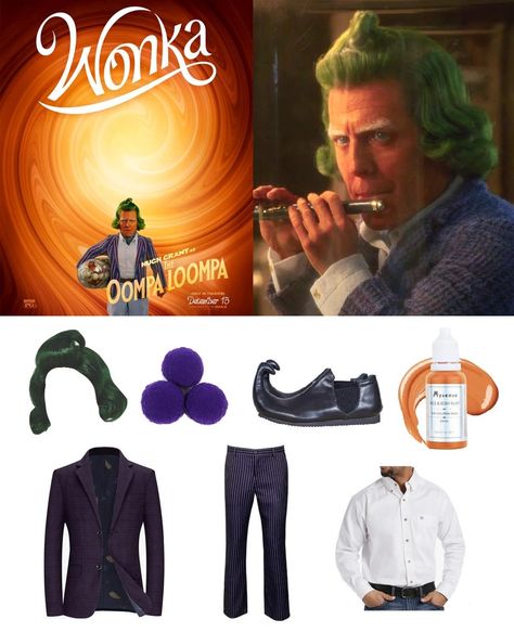 Hugh Grant Oompa Loompa, Wonka Movie 2023, Ompa Lumpa Costume, Ompa Lumpa, Wonka Edits, Oompa Loompa Willy Wonka, Oompa Loompa Costume, Wonka 2023, Willie Wonka