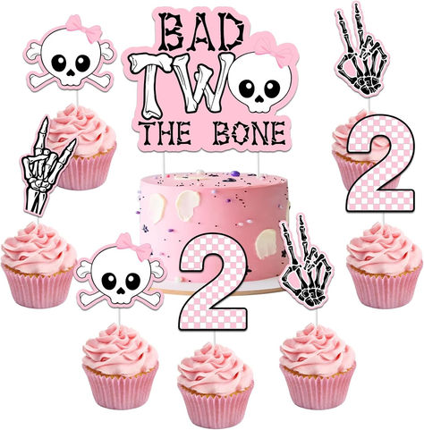 Bad Two the Bone Party Decorations Cake Topper, Rock And Roll 2nd Birthday Party Decorations Cake Cupcake Topper Pink for Girl Rock Music Theme 2 Year Old Birthday Party Decoration #ad #bad2thebone #badtwothebone #badtwothebonebirthdayparty #bad2thebonebirthdaypartyideas #bad2thebonebirthdaypartysupplies #bad2thebonepartyideas #bad2thebonecupcakes #2ndbirthdaypartyideas #2ndbirthdaypartythemes #2ndbirthdaypartysupplies Bad Two The Bone Birthday Cake, Bad Two The Bone Cake, Two Year Old Birthday Party Girl Themes, Bad Two The Bone Birthday Party Girl, Girl 2nd Birthday Party Ideas, Two Year Old Birthday Party Girl, Music Birthday Party Decorations, 2nd Birthday Party Decorations, Second Birthday Girl