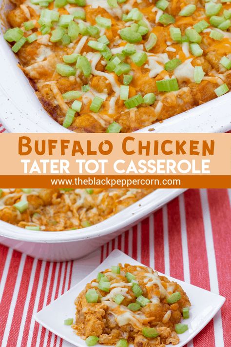 Buffalo Tater Tot Casserole, Buffalo Chicken Tots, Tater Tot Casserole Crock Pot, Buffalo Chicken Tater Tot Casserole, Potato Party, Tater Tot Casserole Recipe, Chicken Tater Tot Casserole, Buffalo Style, Tater Tot Casserole Recipes