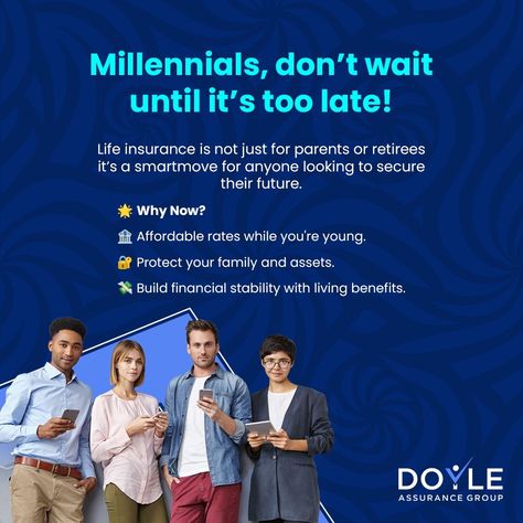 🛡️ Millennials: Don’t Wait Until It’s Too Late—Get Life Insurance Today! ⏳ It’s never too early to start protecting your future with life insurance. 🌟 Lock in affordable rates, safeguard your family, and enjoy living benefits to build financial stability. Life insurance isn’t just for parents or retirees—it’s for anyone wanting to secure their future. 💼 Take control of your financial destiny! 📲 Call or Text Doyle Assurance Group at 972-853-4120 or DM us on Instagram! 🌐 Visit doyleassuranceg... Living Benefits Life Insurance, Business Insurance, Financial Stability, Take Control, Too Late, Life Insurance, Destiny, Insurance, To Start