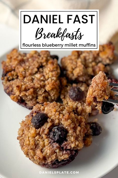 Daniel Fast Blueberry Muffins, Daniel Fast Muffins, Daniel Fast Snacks Sweets, Daniel Fast Desserts, Daniel Fast Recipes Breakfast, Daniel Diet Recipes, Millet Muffins, Daniel Fast Snacks, Daniel Fast Breakfast