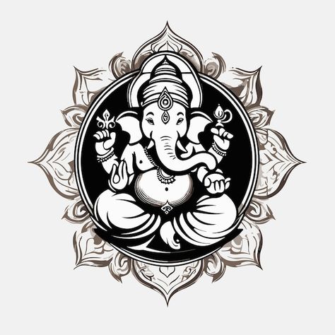 Vector lord Ganpati illustration for ganesh chaturthi festival of india Ganesh Logo Design, Ganpati Illustration, Ganesh Vector, Ganesh Logo, Ganesh Chaturthi Festival, Shiva Mantra, Photos Of Ganesha, Logo Pdf, Festivals Of India