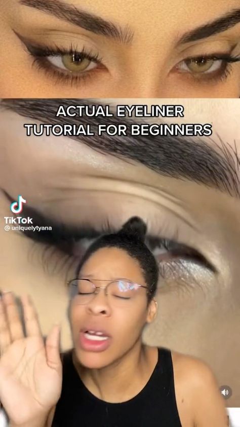 Black Eyeliner Tutorial, Hooded Eyeliner, Eyeliner Cat Eye, Easy Eyeliner Tutorial, Eyeliner Tutorial For Beginners, Liquid Eyeliner Tutorial, Makeup Tutorial Black, Eyeliner Cat, Easy Eyeliner