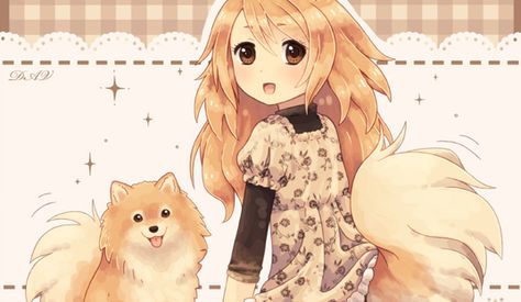 Dav 19, Anime Puppy, Dog Girl, Dog Animation, Puppy Drawing, Dog Ears, Hybrid Dogs, Anime Animals, Girls Characters