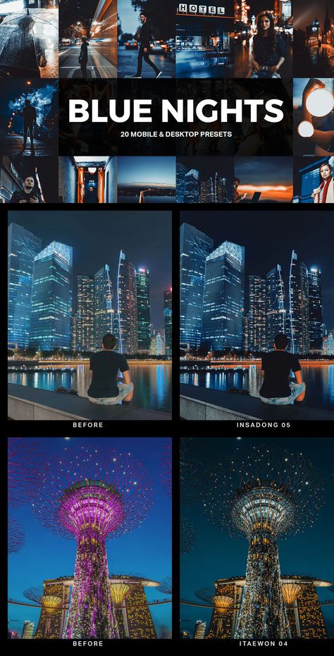 Instantly transform your photos with a moody blue and orange look. This bundle of presets includes Lightroom Mobile presets, Lightroom desktop presets, Capture One profiles, and video LUTs. Ideal for nighttime city and landscape photography. Night Photo Edit Lightroom, Lightroom Night Edit, Night Preset Lightroom, Nighttime City, Hdr Lightroom, Vintage Lightroom Presets, Photoshop Course, Phone Photo, Lightroom Editing Tutorials