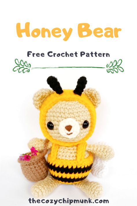 Free Crochet Amigurumi, Crochet Plush, Crochet Bee, Pola Amigurumi, Amigurumi Animals, Crochet Animals Free Patterns, Amigurumi Ideas, Crochet Design Pattern, Adorable Crochet