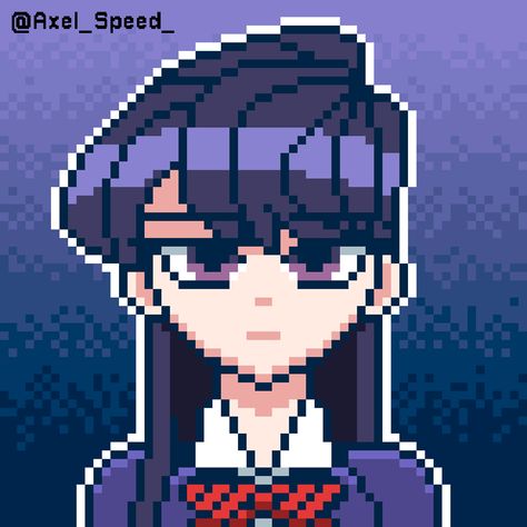 Komi Can't Communicate Pixel Art, 32x32 Pixel Art Anime, Anime Pixel Art 32x32, Pixel Portrait, Piskel Art, Photography Digital Art, Cool Pixel Art, Komi San, Pix Art