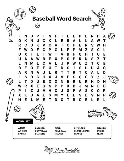 Free printable baseball word search. Download it at https://museprintables.com/download/word-search/baseball/ Baseball Word Search, Disney Word Search, Baseball Theme Birthday, Free Printable Word Searches, Summer Worksheets, Word Search Games, Word Search Printables, Free Printable Stationery, Word Search Puzzles