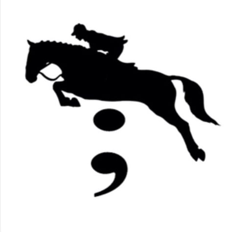 Horse jumping Semi Colon (Love!) Colon Tattoos, Colon Tattoo, Tattoo Horse, Horse Tattoos, Equestrian Jumping, Horse Tattoo Design, Semi Colon, Horse Exercises, Semicolon Tattoo