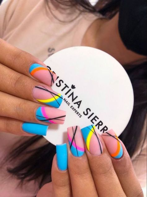 Short Coffin Nails Designs, Summer Nails 2023, 2023 Beach, Unghie Sfumate, Spring Acrylic Nails, Sassy Nails, Fancy Nails Designs, Glitter Gel Nails, Geometric Nail