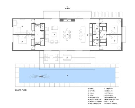 Dröm Hus Planer, Small Modern House Plans, Long House, Small Modern Home, Architectural Floor Plans, Casa Country, Bedroom Floor Plans, Modern House Plans, Modular Homes