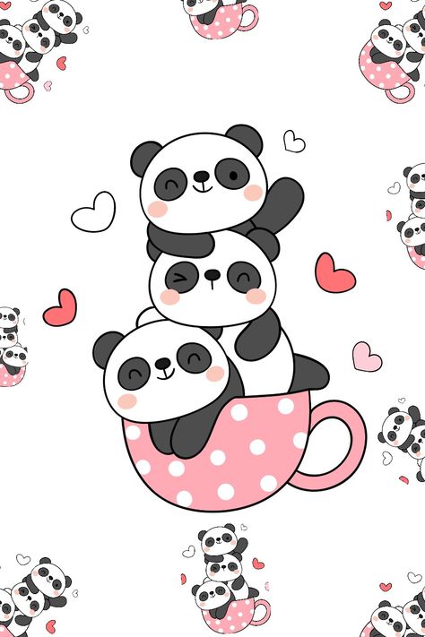 Let panda loves you Doraemon Nobita, Wallpaper Tumblr Lockscreen, Panda Illustration, Pink Panda, Cute Bear Drawings, Kawaii Panda, Change My Mind, Panda Love, Beautiful Art Pictures