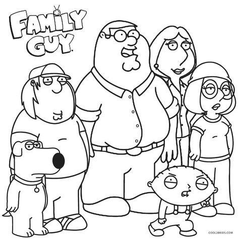 Printable Family Guy Coloring Pages For Kids | Cool2bKids Guy Coloring Pages, The Family Guy, Family Guy Stewie, Family Coloring Pages, Family Drawing, Family Coloring, Coloring Sheets For Kids, Alphabet Coloring Pages, Alphabet Coloring