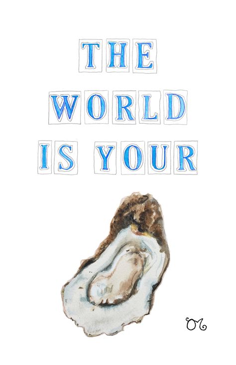 A little inspirational, New Orleans-themed pick me up, words of encouragement.  Perfect gift as a card or as a print, to anyone who needs a reminder of the endless possibilities this world presents us with. Printed with archival ink on watercolor paper, indistinguishable from the original. The World Is Your Oyster Print, New Orleans Street, Ink On Watercolor, The World Is Your Oyster, World Is Your Oyster, New Orleans Art, Bedroom Wall Collage, Dorm Posters, Something To Remember