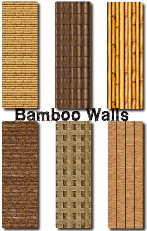 TaTschu's Sims4-CC Jungle Furniture, Bamboo Wallpaper, Sims 5, Japanese Furniture, Sims 4 House Plans, Jungle Adventure, Japanese Wall, Bamboo Wall, Sims 4 Update