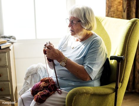 Senior woman knitting at home | premium image by rawpixel.com Woman House, Woman Artist, Assisted Living, Old Woman, Senior Citizen, Nursing Home, Captured Moments, Lifestyle Photography, Nursing