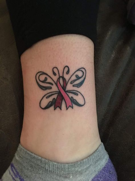 Multiple Tattoos, Grandparents Tattoo, Pink Ribbon Tattoos, Small Symbols, Awareness Tattoo, Tatoo Inspiration, Ribbon Tattoos, C Tattoo, Writing Tattoos