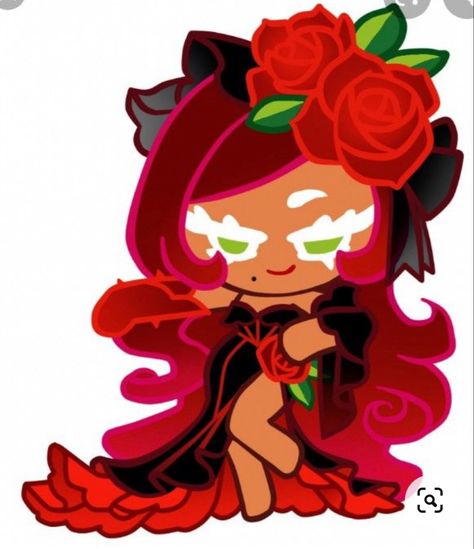 Rose Cookie Run, Cookie Run Ovenbreak Characters, Rose Character Design, Cookie Run Ocs, Cookie Run Characters, Cookie Run Kingdom Oc, Cookie Run Oc, Black Dress Looks, White Effect