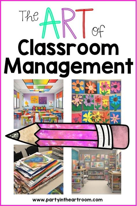 The Ultimate Guide to Classroom Management for Creative Classrooms Art Teacher Classroom Management, Elementary Art Classroom Management, Art Class Behavior Management, Art Classroom Decor Ideas, Elementary Art Classroom Decor, Art Classroom Rules, Teaching Art Elementary, Art Classroom Organization, Middle School Classroom Management