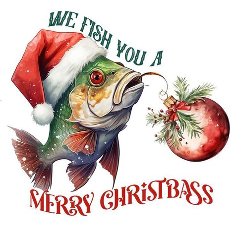 Colin Stough, Diy Fishing Gifts, Fishing Crafts, Christmas Fish, Stitch Coloring, Fish Christmas, Green Funny, Motorcycle Christmas, Fish Watercolor