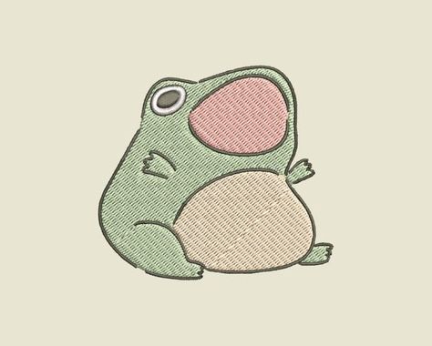 Frog Embroidery, Frog Wallpaper, Frog Tattoos, Frog Pictures, Frog Drawing, Frog Design, Cute Frog, Frog Art, Cute Doodle Art