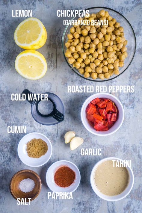 Hummus Recipe Roasted Red Pepper, Hummus Recipe Red Pepper, Homemade Red Pepper Hummus, Homemade Roasted Red Pepper Hummus, Roasted Capsicum Dip, Red Pepper Hummus Recipe Without Tahini, Roasted Pepper Hummus Recipe, Roasted Pepper Hummus, Vegetables Sandwiches