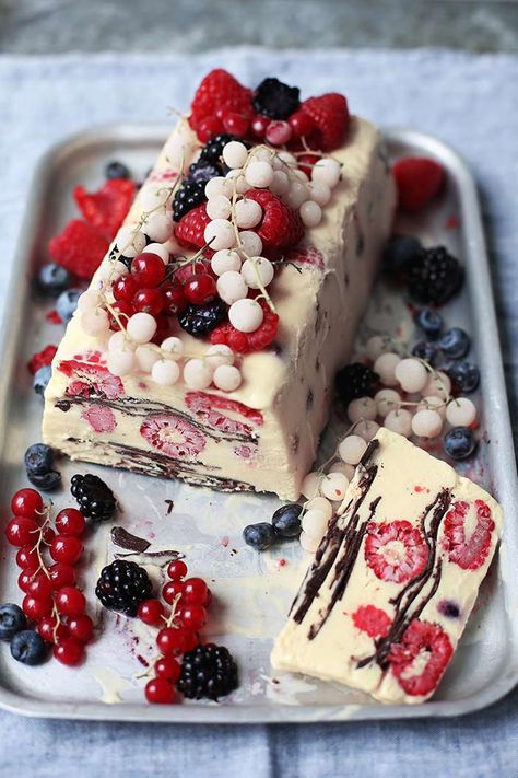 How to make an Ice Cream Terrine ~ layered ice cream desserts are fun and easy to do, create your own customized ice cream cake in a few easy steps! #icecream #icecreamcake #bomb #terrine #striped #frozen #homemade #iceboxcake #semifreddo #frozenyogurt #sorbet #sherbert #nobake #easy Terrine Recipe, Christmas Ice Cream, Delta Breezes, Cream Photos, Ice Cream Popsicles, Cream Desserts, Ice Cream Desserts, Homemade Ice, Ice Cream Cake