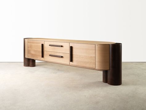 ONNA CREDENZA V2 — Swell Studio Interior Design Chair, Tv Wall Cabinets, Credenza Design, Unique Furniture Design, Wood Credenza, Console Furniture, Console Design, Sideboard Tv Unit, Sideboard Console