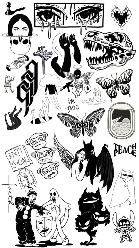 Some ideas of tattoo ideas black and white Tattoo Ideas Black And White, Flash Tattoo Sleeve, Black Flash Tattoos, Tattoo Ideas Black, Leg Tattoos Small, Cute Thigh Tattoos, Tattoo Catalog, Mystical Tattoos, Epic Tattoo