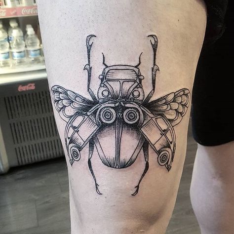 Vw Beetle Tattoo Ideas, Volkswagen Beetle Tattoo, Vw Beetle Tattoo, Vw Bug Tattoo, Volkswagen Tattoo, Vw Tattoo, Engine Tattoo, Beetle Design, Today Tattoo