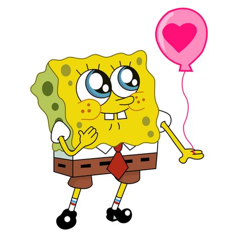 SpongeBob Squarepants falls in love thanks to this love balloon. It is so pretty, that his eyes shine from this beauty. SpongeBob with Love Balloon Sticker and wish you also have such sparkling eyes from happiness. Spongebob Heart, Spongebob Squarepants Funny, Gary Spongebob, Funny Patrick, Spongebob Birthday Party, Spongebob Drawings, Squidward Tentacles, Spongebob Funny, Love Balloon