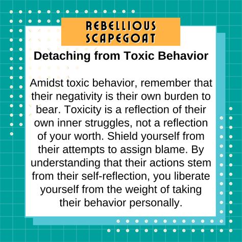 Detaching from Toxic Behavior - Amidst toxic behavior, remember that their negativity is their own burden to bear. Toxicity is a reflection of their own inner struggles, not a reflection of your worth. Unlearning Toxic Behavior, Family Dysfunction, Toxic Behavior, Releasing Negative Energy, Narcissistic Parent, Dysfunctional Family, Negative Energy, Self Improvement, Psychology