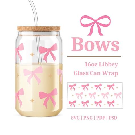 Bows | 16oz Can Cup Wrap Design | Trendy SVG | Bow SVG | Cup Wrap SVG | Libbey Can Design  #svg #svgquotes #svgideas #svgfiles #freesvg #svgdesigns Cup Wrap Svg, Morning Coffee Cups, Bow Svg, Trendy Bows, Trendy Svg, Cup Svg, Cup Wrap, Cricut Projects Vinyl, Cup Design