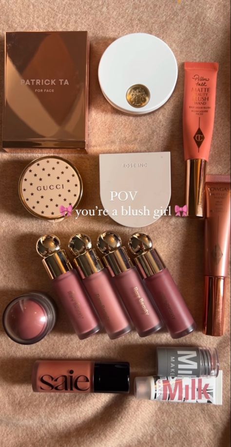 Milk Makeup Aesthetic Products, Trendy Makeup Products 2023, Good Makeup Brands, Pretty Makeup Products, Milk Makeup Blush, Charlotte Tilbury Blush, Winter Makeup Looks, Nice Lifestyle, Milk Blush