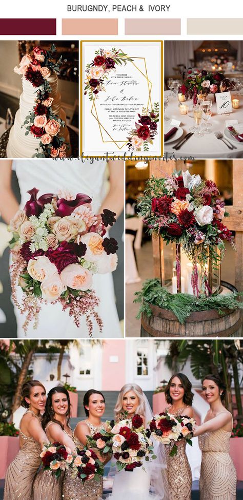 Romantic Wedding Colors, Wedding Color Scheme, Invitation Floral, Wedding Theme Colors, Cute Wedding Ideas, Wedding Color Palette, Fall Wedding Colors, Burgundy Wedding, Wedding Color