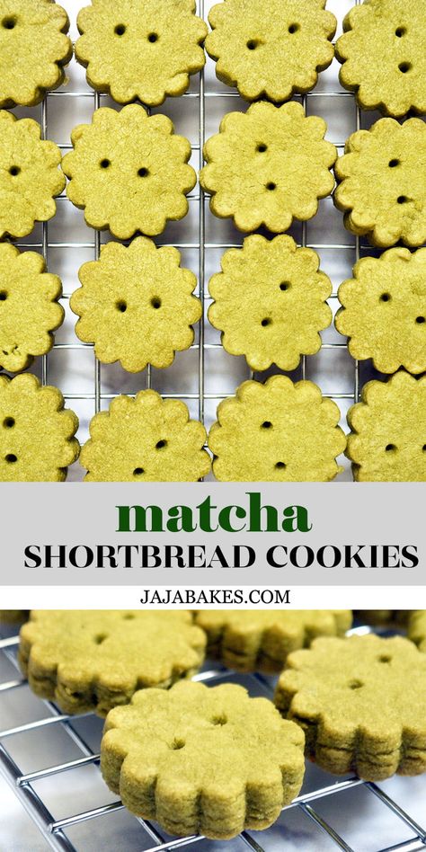 Matcha Shortbread Cookies, Matcha Shortbread, Matcha Cookies Recipe, Cookies Dairy Free, Easiest Cookies, Matcha Desserts, Vegan Bakes, Vegan Shortbread, Shortbread Cookies Easy