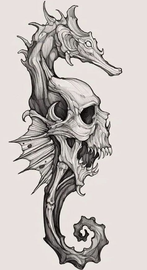 Skitse Bog, Cool Tattoo Drawings, Skull Art Drawing, Tato Lengan, Creepy Tattoos, Skulls Drawing, Dark Art Tattoo, Tattoo Style Drawings, Tattoo Portfolio