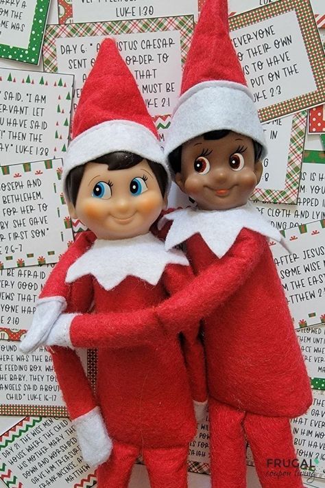 Have a Christian alternative to your daily North Pole visitor with Elf on the Shelf Bible Verses. This Christmas advent calendar printable includes 24 days of scriptures for Christmas and easy Elf on the Shelf Ideas. These easy-to-read advent calendar bible verses for kids will be brought by Elf on a Shelf each day from December 1 until Christmas Eve. By the end, your kids will know the Christmas story, the birth of Jesus via Christmas scriptures printables! #FrugalCouponLiving #adventcalendar Scriptures For Christmas, Christmas Scriptures, Advent Scripture, Nativity Advent Calendar, Advent Calendar Fillers, Verses For Kids, Elf Games, Christmas Scripture, Christmas Bible Verses