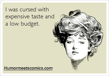 I was cursed with expensive taste and a low budget. Expensive Taste Quotes, Expensive Quotes, Humor Comics, Art Quotes Funny, Expensive Taste, Quotes By Famous People, Through The Looking Glass, E Card, Low Budget