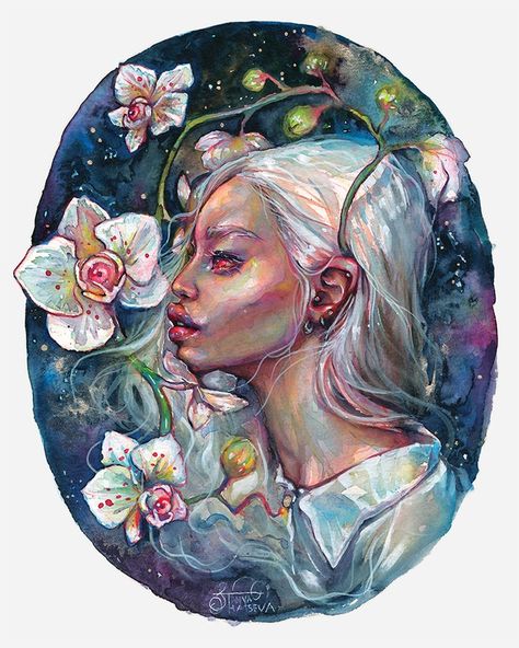 Albina 🌸🍒 | Eva Gamayun Creation Illustration, Tanya Shatseva, Human Mind, Mermaid Art, Art Event, Trippy Art, Art Website, Ink Painting, Painting Illustration