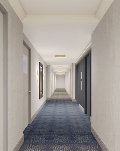 Hallway Design | New York City | Aline Studio New York Hallway, Apartment Building Hallway, Building Hallway, Interior Design Lobby, Apartment Lobby, Lobby Interior Design, Corridor Design, Lenox Hill, Hallway Design