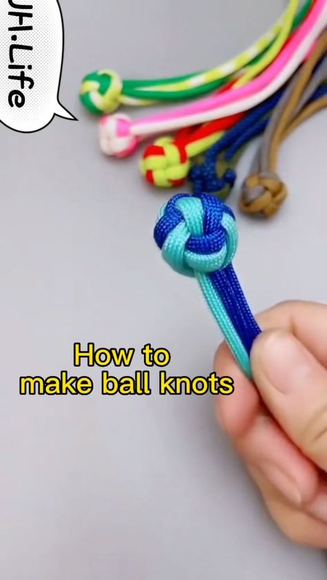 JH.Life | How to make ball knot for bracelet #diy #makeyourself #macrameknot #hobby #jewelry #jewelrymakingmi #hobbyworld #macramelove #bracelet… | Instagram Decorative Knots Diy, Paracord Ball Knot, Macrame Ball Knot, Macrame Balls, Knot For Bracelet, Ball Knot, Macrame Knots Diy, Hemp Bracelet Patterns, Big Mack