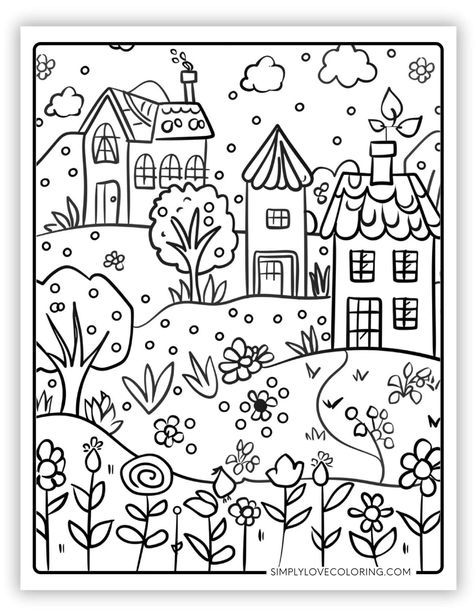 Free Spring Coloring pages for adults are the perfect activity for adults wanting to relieve stress, savor quiet time, or color with their kids Elementary School Coloring Pages, Coloring For Adults Free Printable, Spring Coloring Pages For Adults, Painting Outlines, Doodles Kawaii, Baseball Coloring Pages, Peacock Coloring Pages, Flamingo Coloring Page, Relaxing Coloring Pages